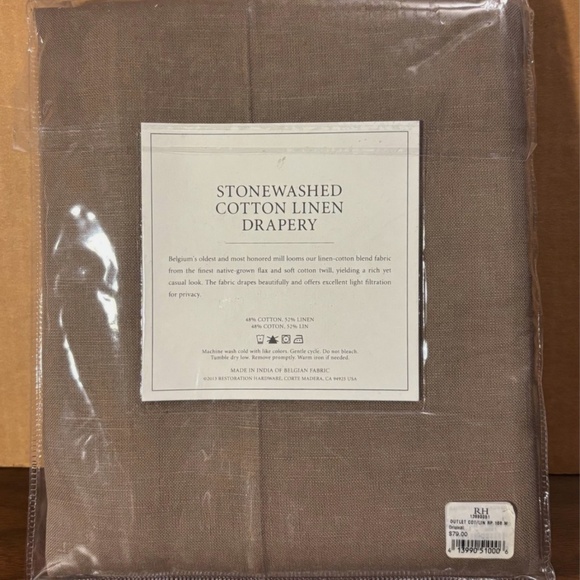 Restoration Hardware - Stonewashed Cotton Linen Drapery - Picture 3 of 4